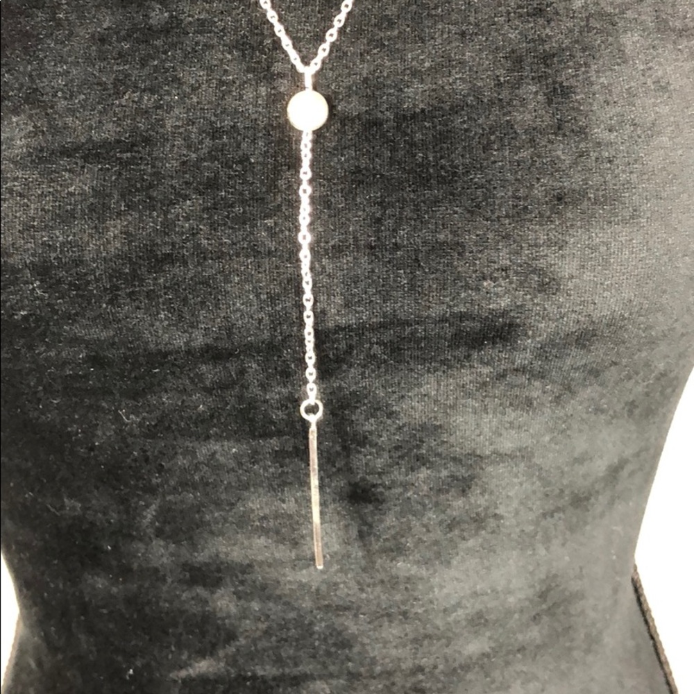 Boho silver tone layered necklace. - Picture 3 of 4